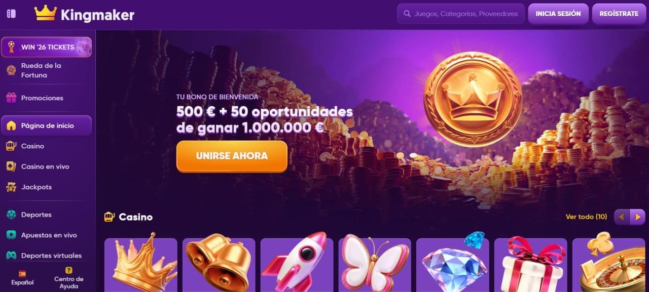 Reseña de Kingmaker Casino 2026: bono, juegos y pagos en España